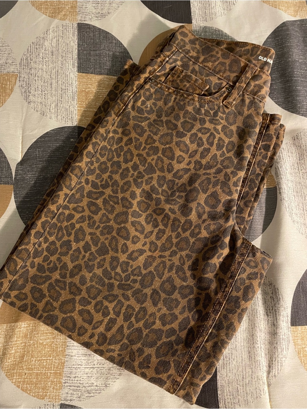 Old Navy Leopard Print Wide leg Jeans - Brown & Black
